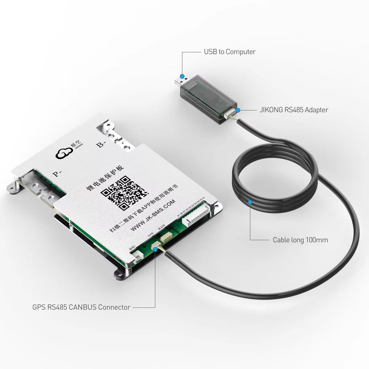 JK BMS 2A Active Balance 300A JK-B2A8S30P SMART Lifepo4 Battery Lithium 4S 12V 5S 6S 7S 8S 24V Li-ion LTO RS485 CAN 18650 JIKONG