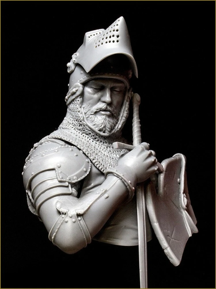 1/10 Medieval Knight Resin Bust Model Kit Unpainted Unassembled Historical Hobby Diorama Miniature Toy