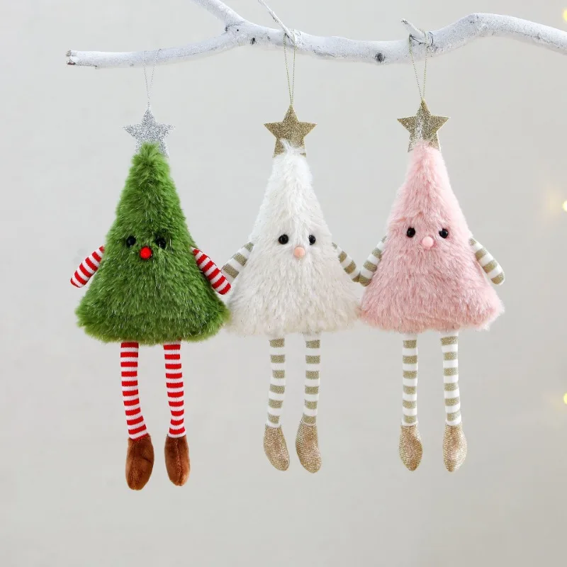 

Cute Plush Christmas Tree Pendant Christmas Decor Hanging Leg Doll Hanging Decoration Holiday Party Christmas Tree Decorations