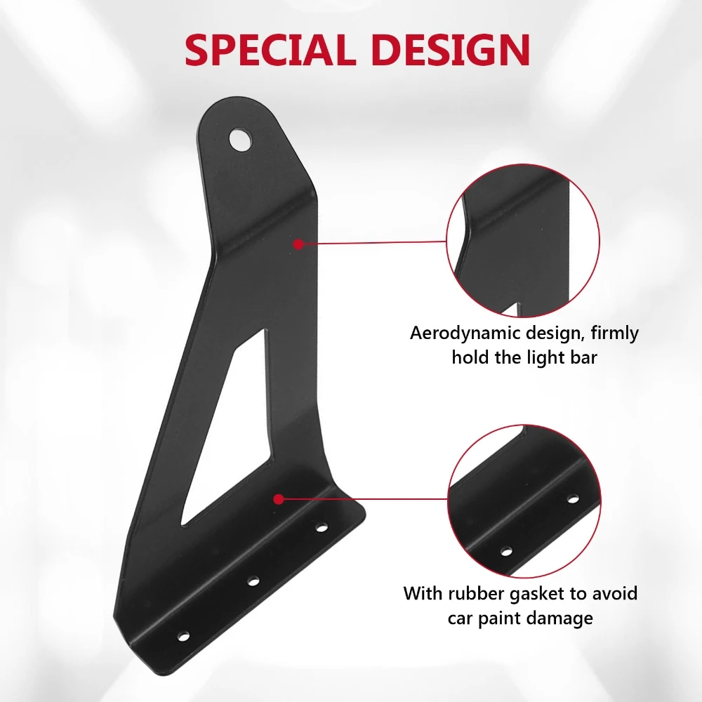 1 Pair 8mm Upper Windshield 54 inch Curved LED Work Light Bracket Mounting Holder For Ford F150 2004-2014 2WD/4WD