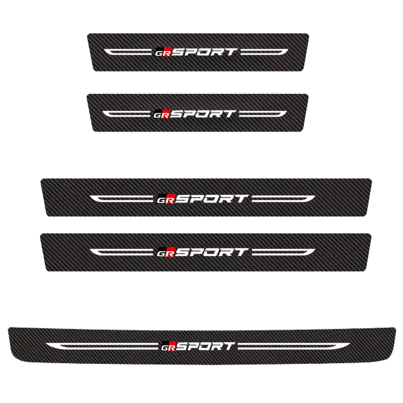 

4/5PCS Car Door Sill Strip Carbon Fibre Protective Cover Universal Anti-scratch and Anti-collision Door Decorative Strip Sticker