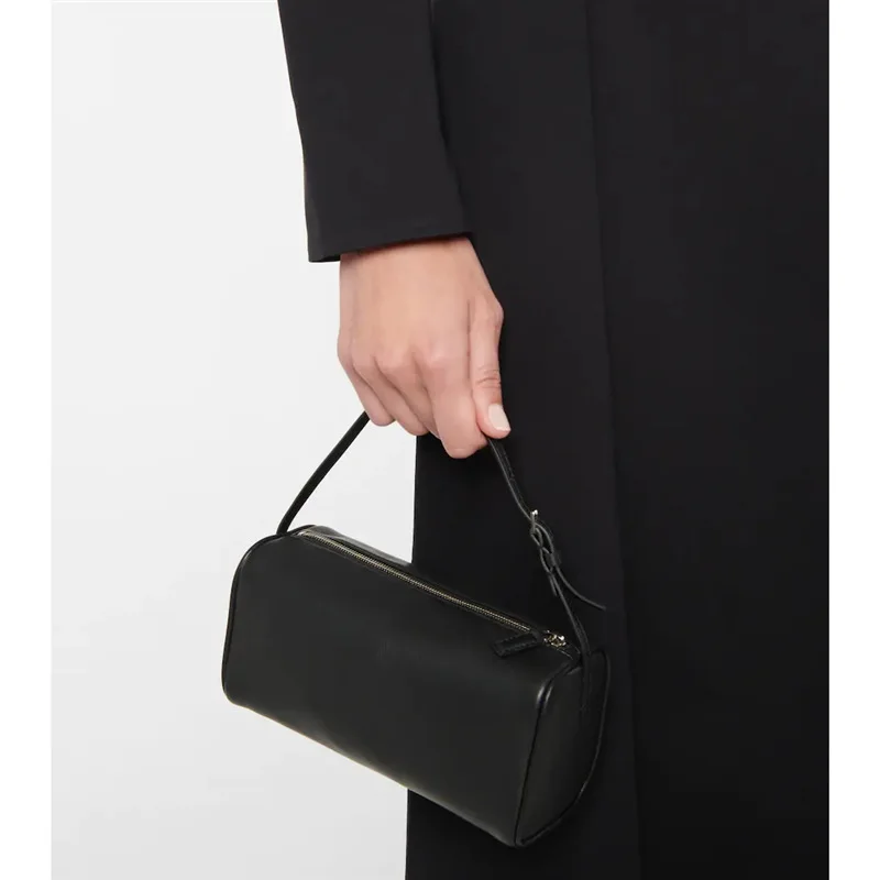 

Woman Underarm Bags Small Barrel Shaped Fashion Clutch Bag Solid Color Design Elegant Pen Holder Bag Soft Handbags for Lady