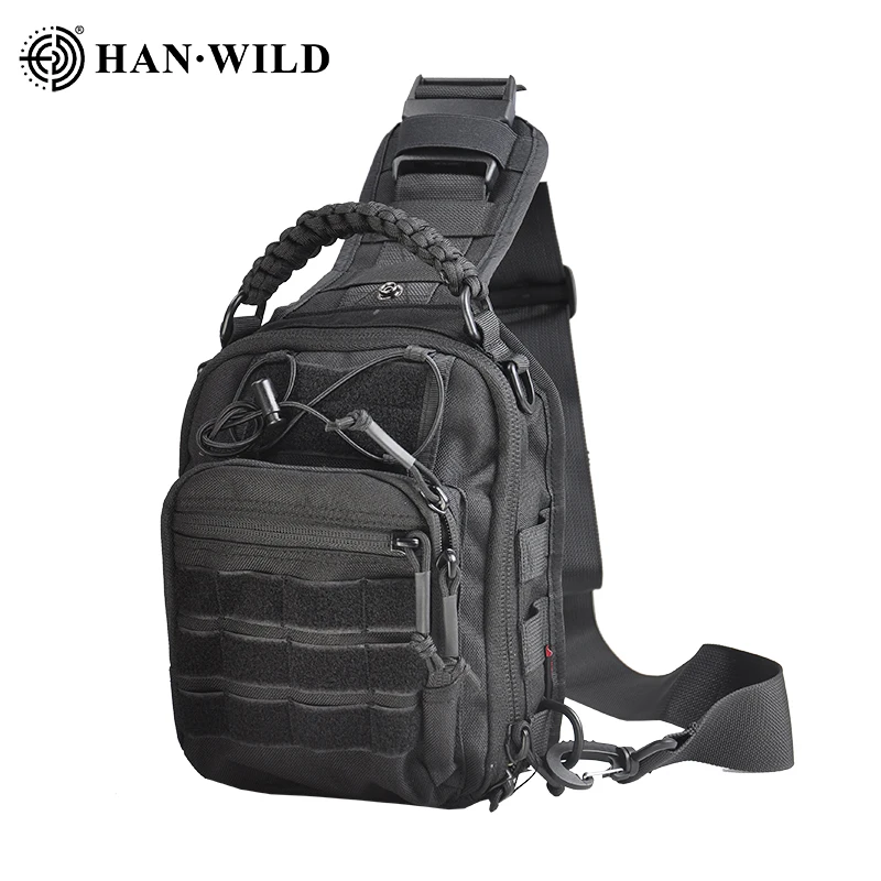 HAN WILD Tactical Camo Bags Combat Chest Pack Waist Bag Folding Shoulder Large Capacity Tackle Backpack Travel Carry Accessories