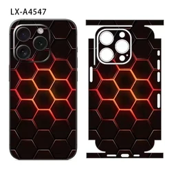 Colorful Decal Skin for iPhone17 16 15 14 13 12 11 Pro Soft Back Screen Protector 3M Wrap with Side Skin Sticker Customize