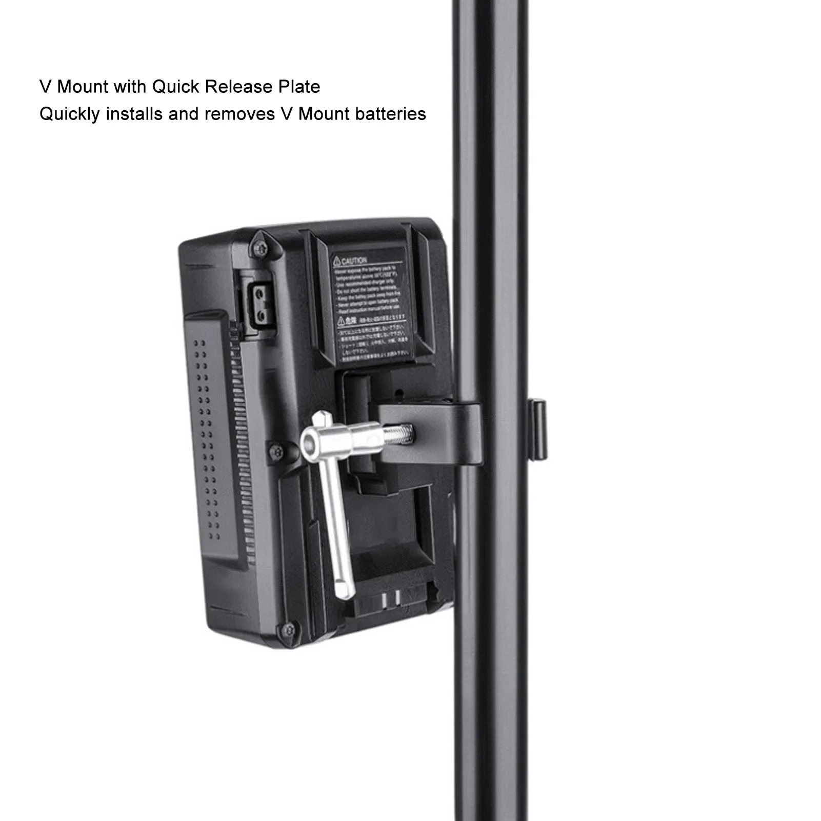 Heavy Duty V Mount Lock Battery Adapter Fine Texture Aluminum Alloy V Mount Clamp 8.8lb Load 1.66in Open for Light Stand
