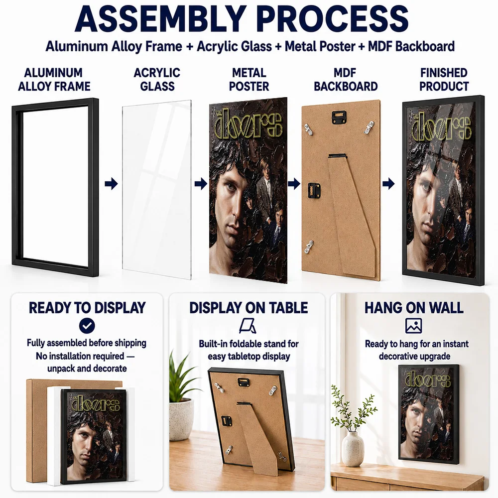 The Doors Album Cover Framed Aluminum Metal Poster Customized Rock Tribute Wall Art Perfect Within Room As Music Enthusiasts