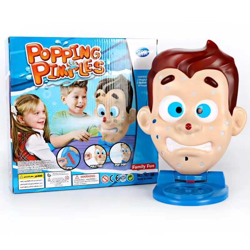 Funny Doll with Pimples Cute Face Squeeze Toy Acne Pop Water Spray Interactive Joke Prank Party Game Novelty Children Adult Gift