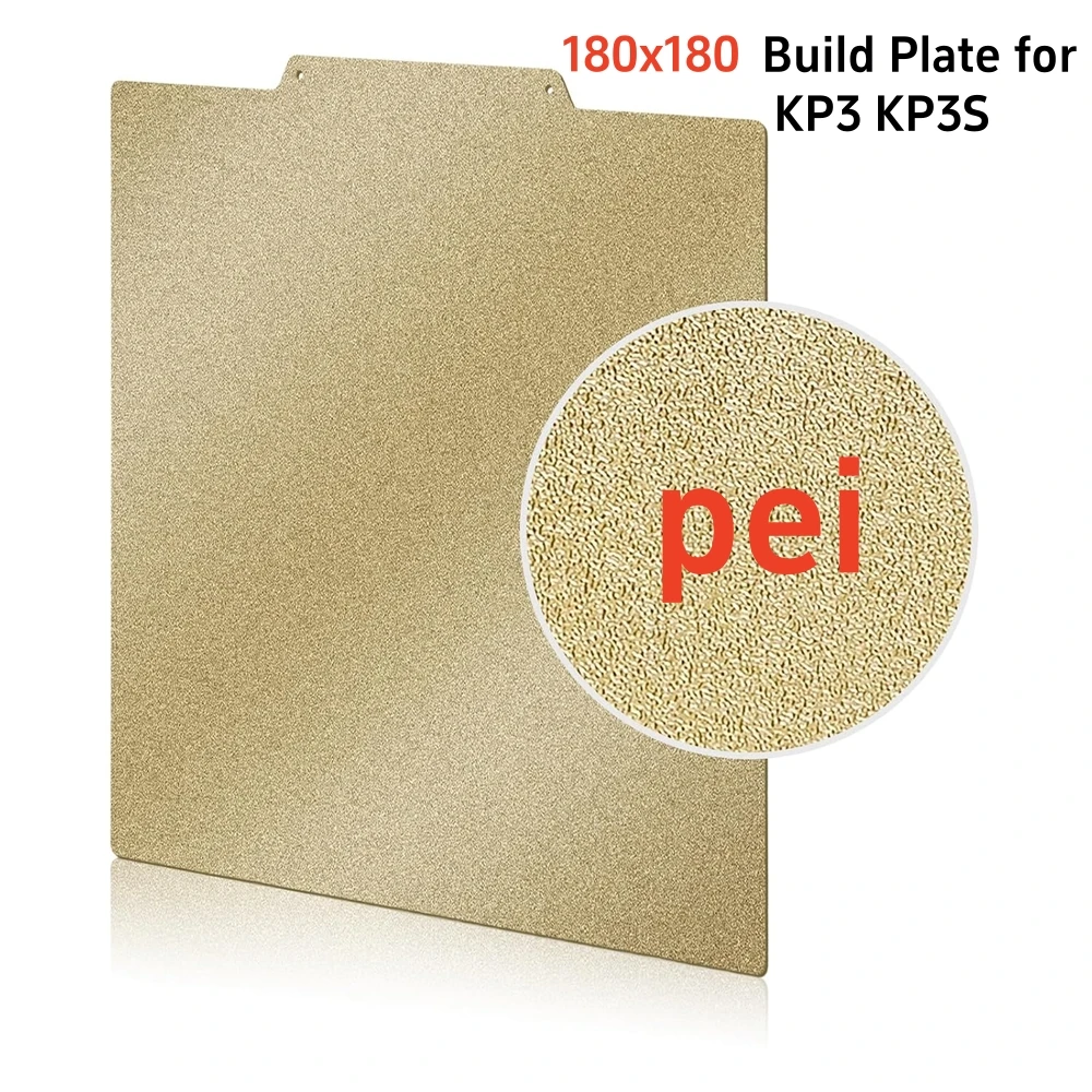 180x180mm Double Sided Textured Steel Sheet PEI Build Plate pring Removable Flexible Print Bed 3D Printer Accessories for KP3