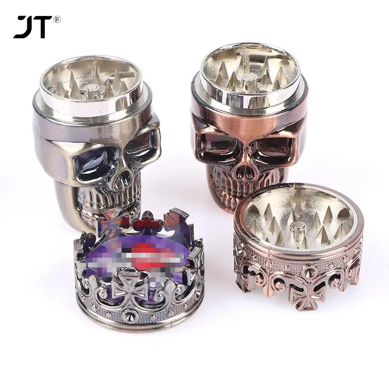 3 Layers Classic King Skull Plastics Tobacco Herb Spice Grinder Crusher Hand Muller Smoke Grinders Smoking Accessories Gift 1PC