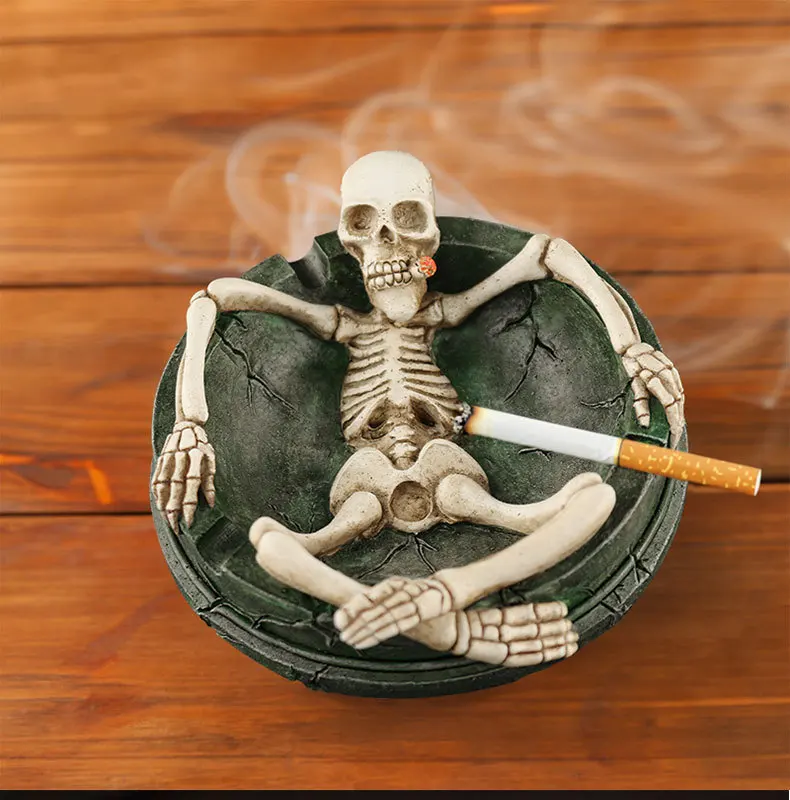 New product creative personality skeleton body resin ashtray home table decoration Cenicero Cinzeiro Weed smoking accessories