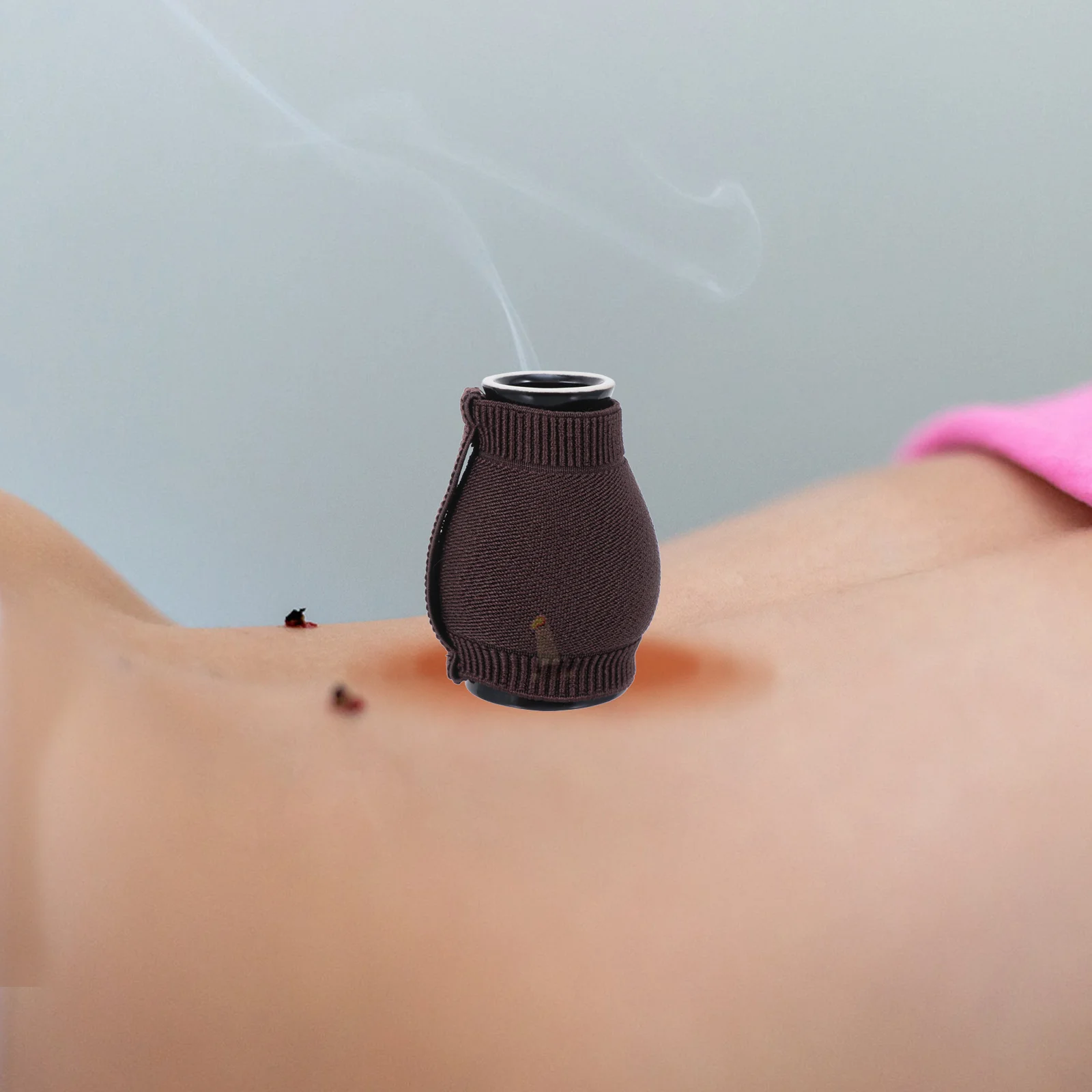 Caja de moxibustión de cerámica, quemador de Moxa portátil, olla de energía con ventosas, diseño ergonómico duradero, relajación segura para la salud