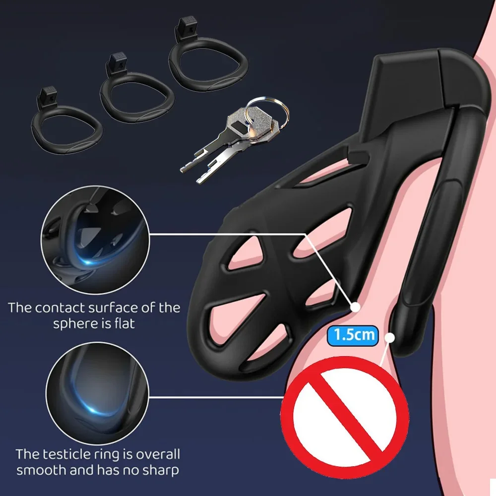 Sex Toys for Men Male Chastity Cage Set Anti Off Lock Penis Ring Cock Cage Kit BDSM Bondage