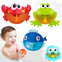 Outdoor Blowing Bubble Frog&Crabs Baby Bath Toy Bubble Maker Swimming Bathtub Soap Machine Toy for Children With Music Water Toy