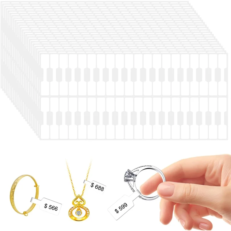 

CYL-2000Pcs White Blank Jewelry Price Label Stickers-Self Adhesive Labels For Necklaces,Earrings Rings-For Pricing