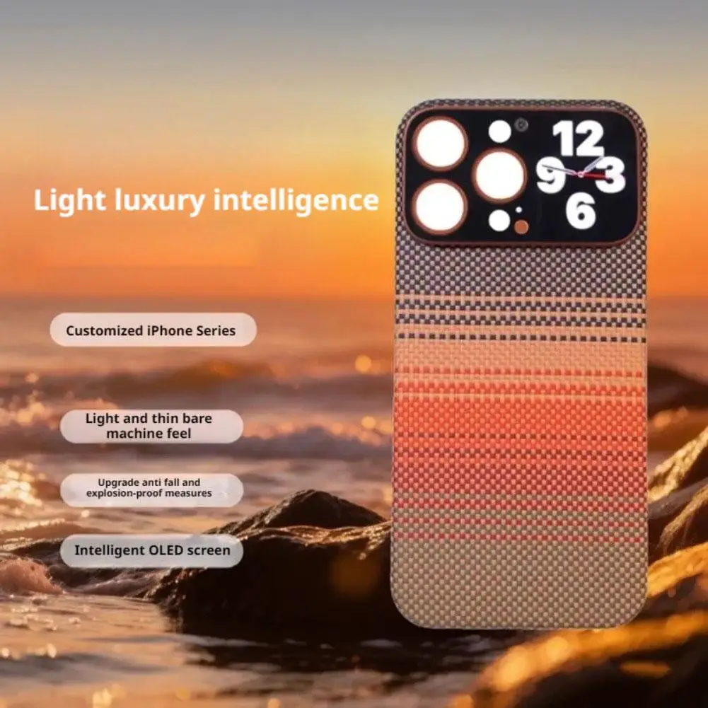 

Магнитный чехол для iPhone 14 Pro Max/15 Pro Max/16 Pro Max с креативным динамическим окном, защита от падений, износостойкий.