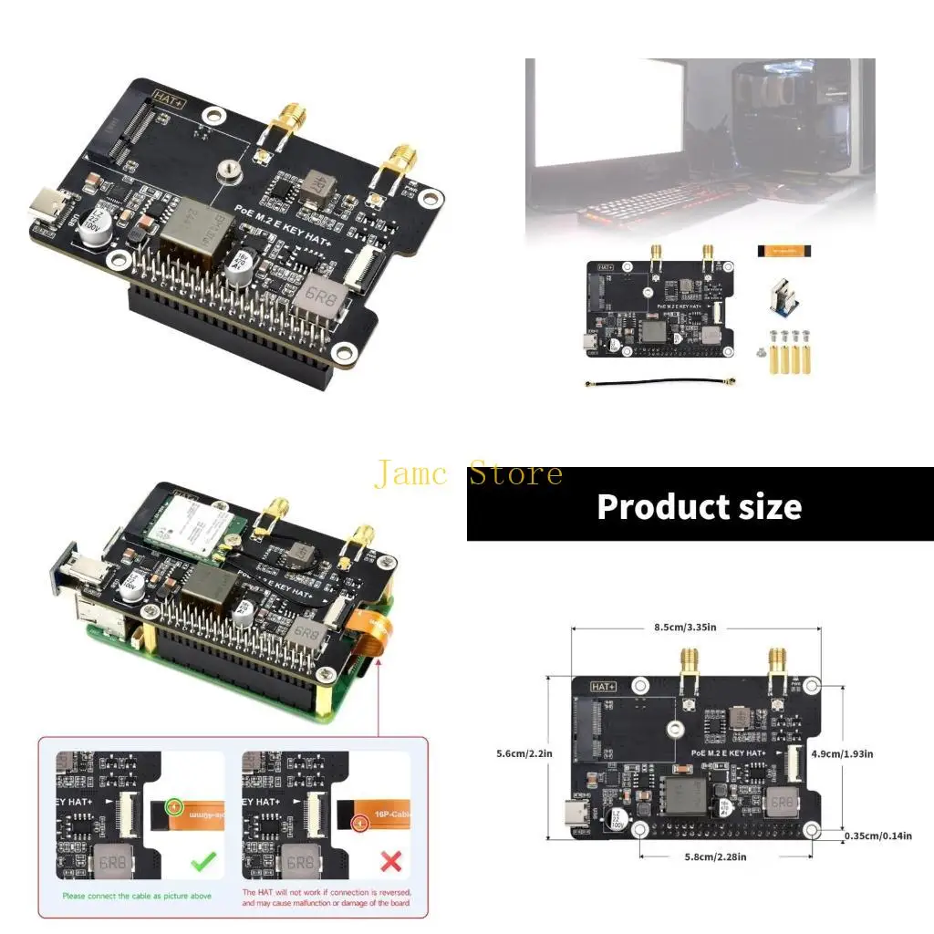 

LX0B Ключевая плата PCIe to M.2 E с питанием через Ethernet, антенны SMA, интерфейсы, плата преобразователей беспроводных карт,