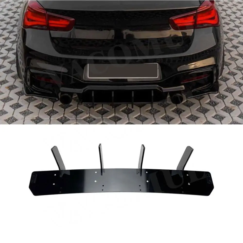 

VACOMUL ABS Rear Bumper Diffuser Spoiler Decor Trims Car Styling for BMW 1 Series F20 M Sport 2015-2018 Gloss Black Rear Lip