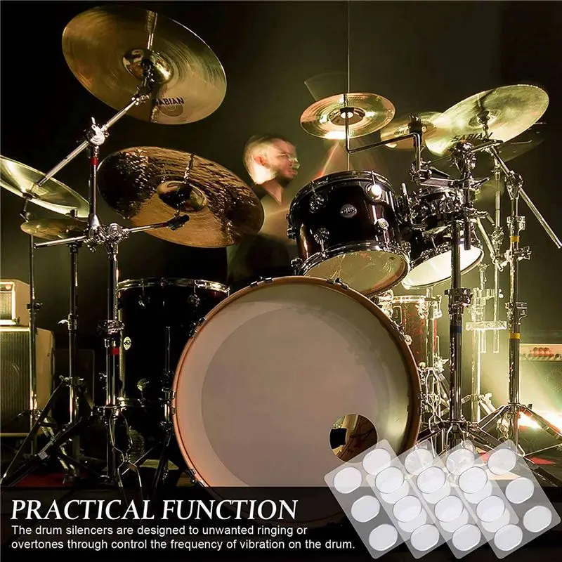 AEF6-84Pcs Drum Dampeners Gel Pads Silicone Drum Silencers Drum Dampening Pads Drum Mute Pads For Drums Tone Control