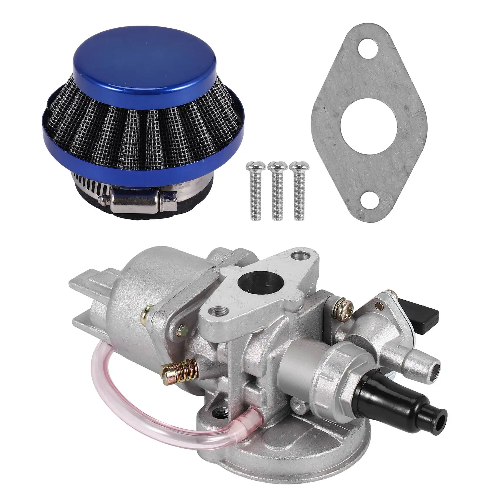 Carburetor Carb Carby + Blue Air Filter + Stack For 2 Stroke 47Cc 49Cc Engine Parts Mini Moto Kids Atv Quad Dirt Pocket Bike