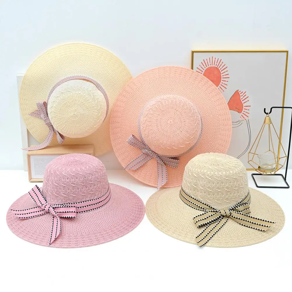 Summer Hat  Fashion Bowknot Decor Lady Sunshade Cap  Exquisite Sun Cap