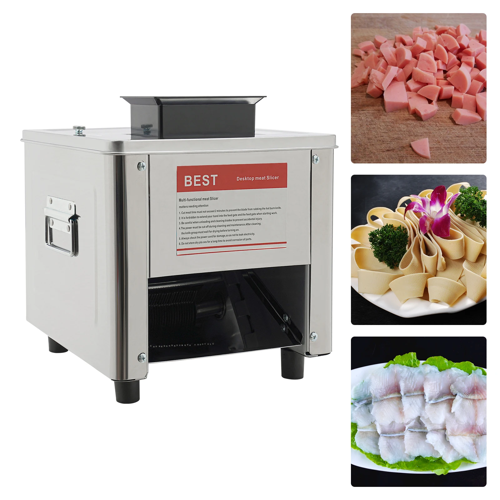 

110V 850W Meat Cutter Machine Electric Meat Slicer Stainless Steel 150kg Meat Cutting Machine US Standard