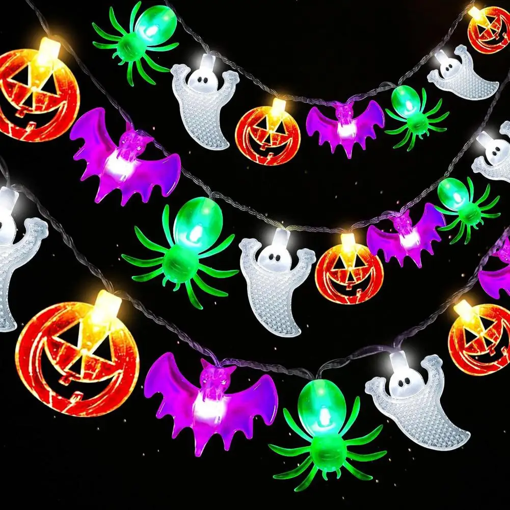 

Halloween Light Party Ornament Spooky Halloween String Lights Remote Control Waterproof 8 Modes Battery Operated Bat Spider