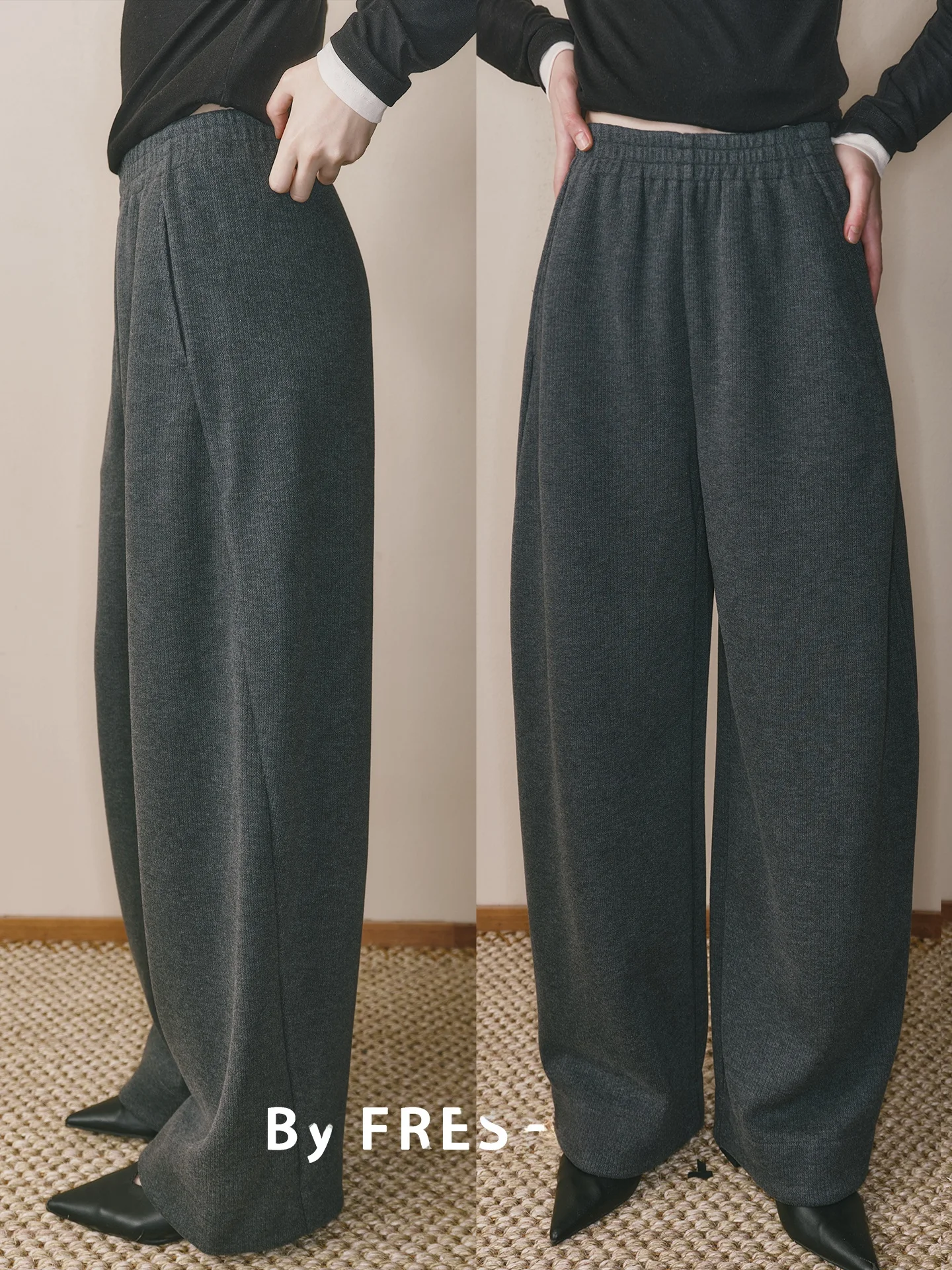 

Брюки-бананы с высокой талией из ацетатной шерсти Fre Momi: комфортные, дышащие, прямые, повседневные, для женщин