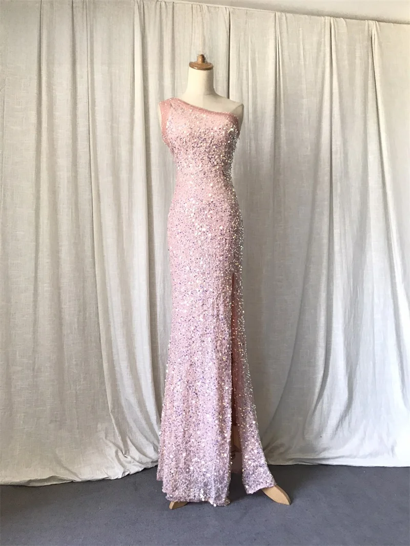 

Exquisite Long Evening Gown Sexy Slimming Party Wedding Dress for Ladies Glowing Beads Craft Perfect for Gatherings And Perfo...