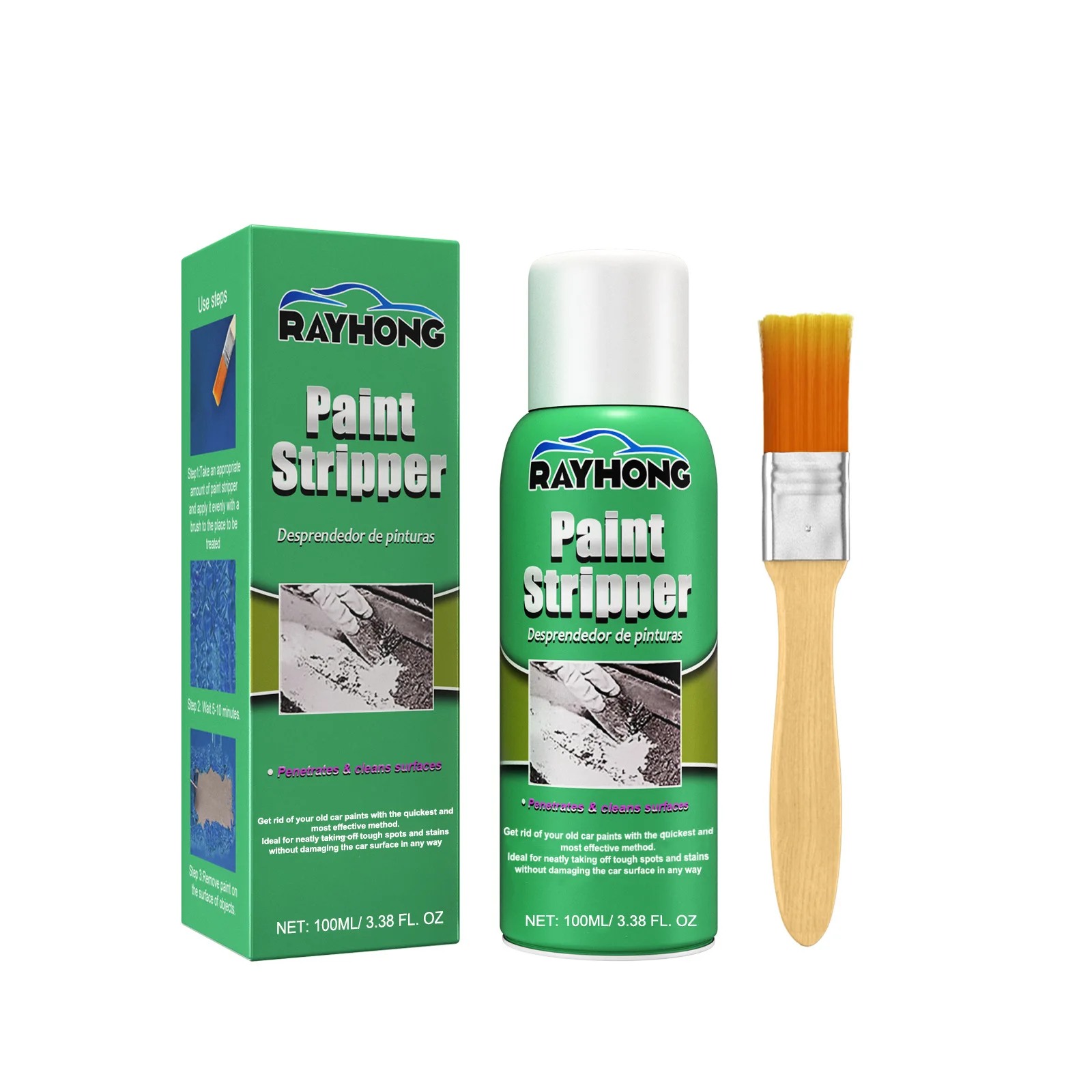 

100ml Metal Paint Stripper Super Rust Remover Metal Surface Paint Stripper High Efficiency For Car Furniture With Brush