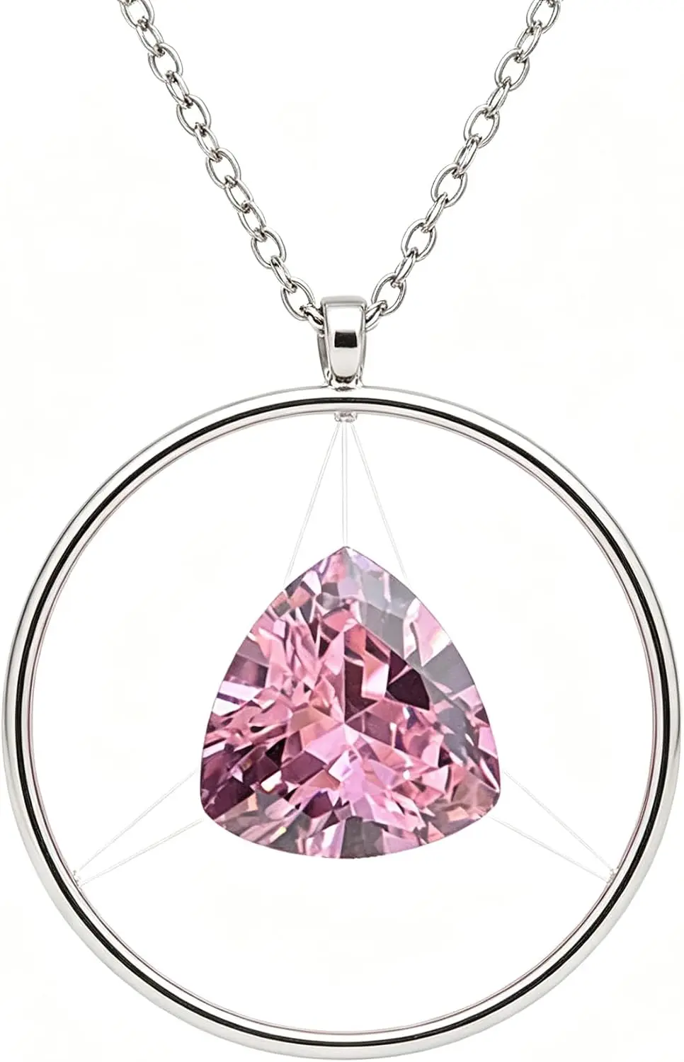 Trillion Cut Triangle Pink Loose Gemstone, Brilliant Faceted Sparkling Polished Pink Loose Stone for Ring Pendant Earrings Jewelry Making DIY Craft Gemstone Gift view 7