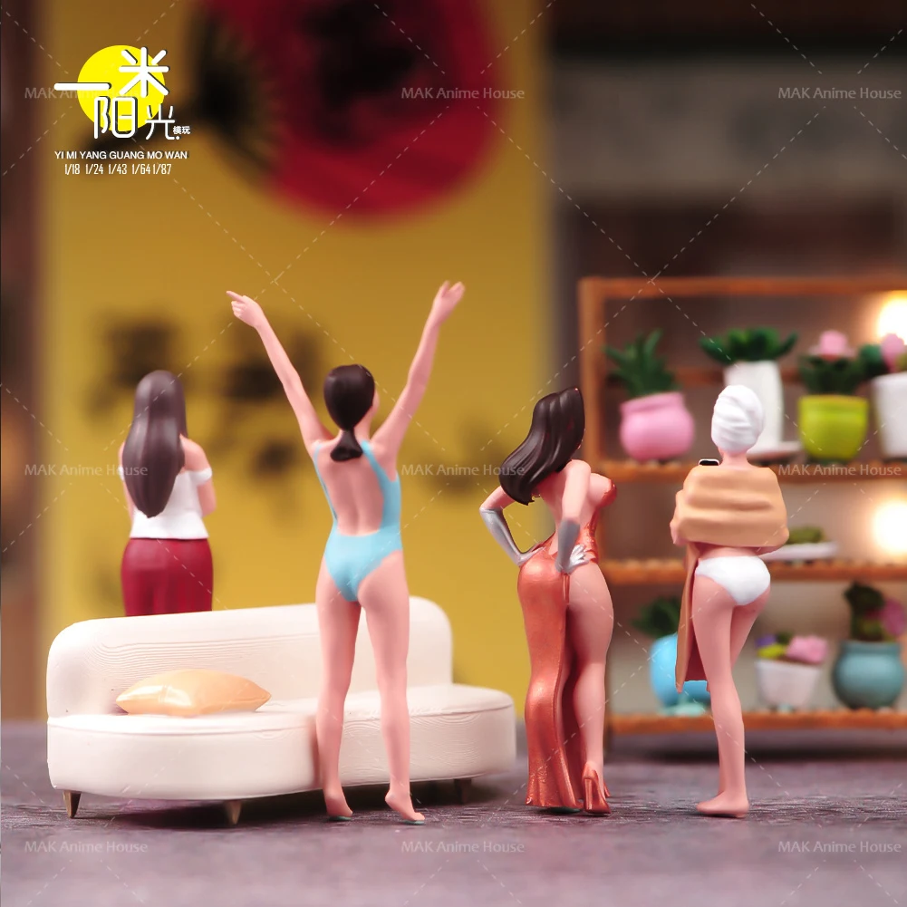 رسمت المنمنمات 1/87 1/64 1/43 1/24 1/18 مثير الحديثة بيكيني فستان Dathing الجمال المشهد نموذج لجسم المشهد الإبداعي ألعاب الدمى