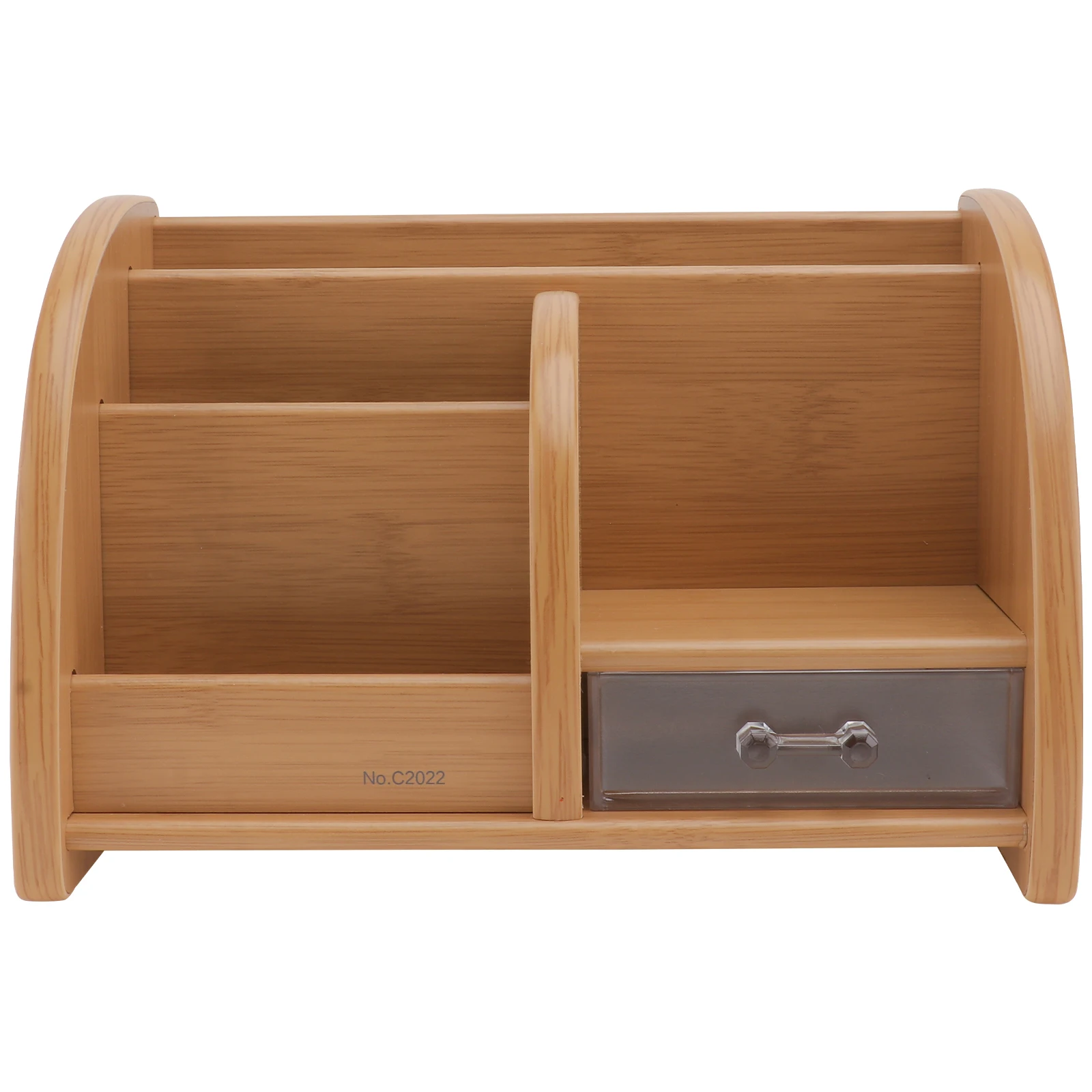

Wooden Pen Holder Stationery Organizer with Drawer Desk Storage Solution Wooden Material Pencil Container