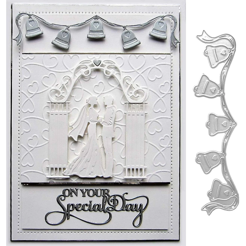 Wedding Bride Groom Pavilion Background Metal Cutting Dies,Embossing Diecut For DIY Card Making Scrapbooking Crafting Supplies