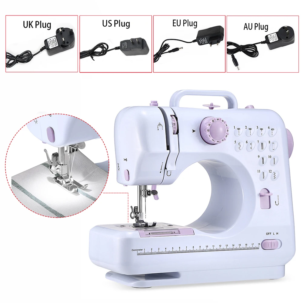 1set macchina da cucire elettrica multipla tavolo da tavolo Overlock vestiti fai da te spessa cucire 12 punti velocità regolabile 505A carica USB