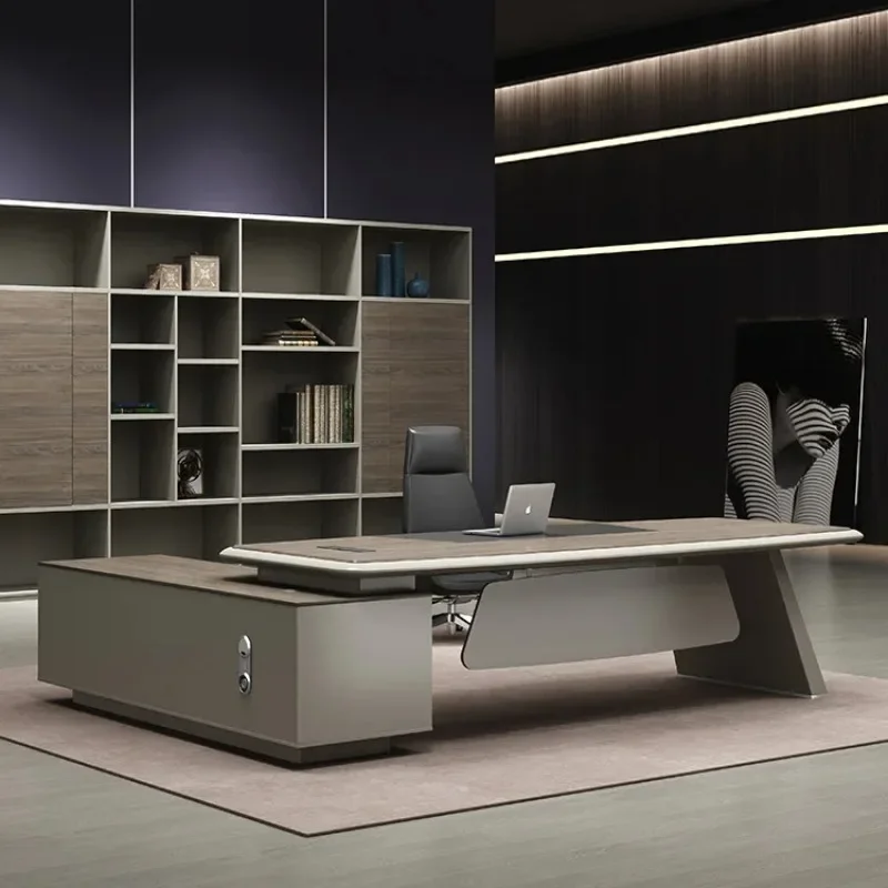 High End Ceo Table Modern Office Furniture Luxury Executive Office Desk Office Table With Side Table And Drawer Cabinet