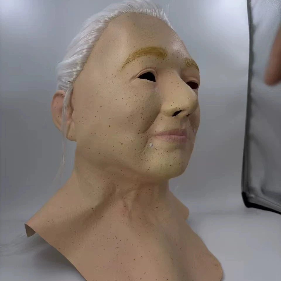 Halloween-Masken für Ältere Frauen und Männer, Falten-Vollkopfmaske, Opa/Oma Gesichtsmaske, Teufel-Neuheiten-Zubehör, Party-Cosplay-Requisiten – Detail 11