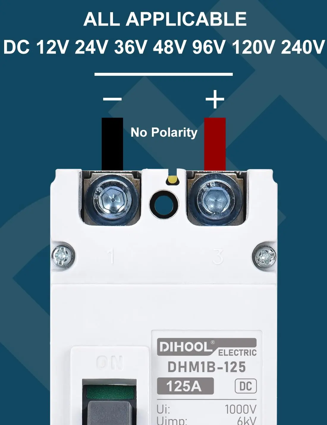 Premium 125A DC Circuit Breaker, Battery Disconnect Switch for Solar System and Power Station view 3