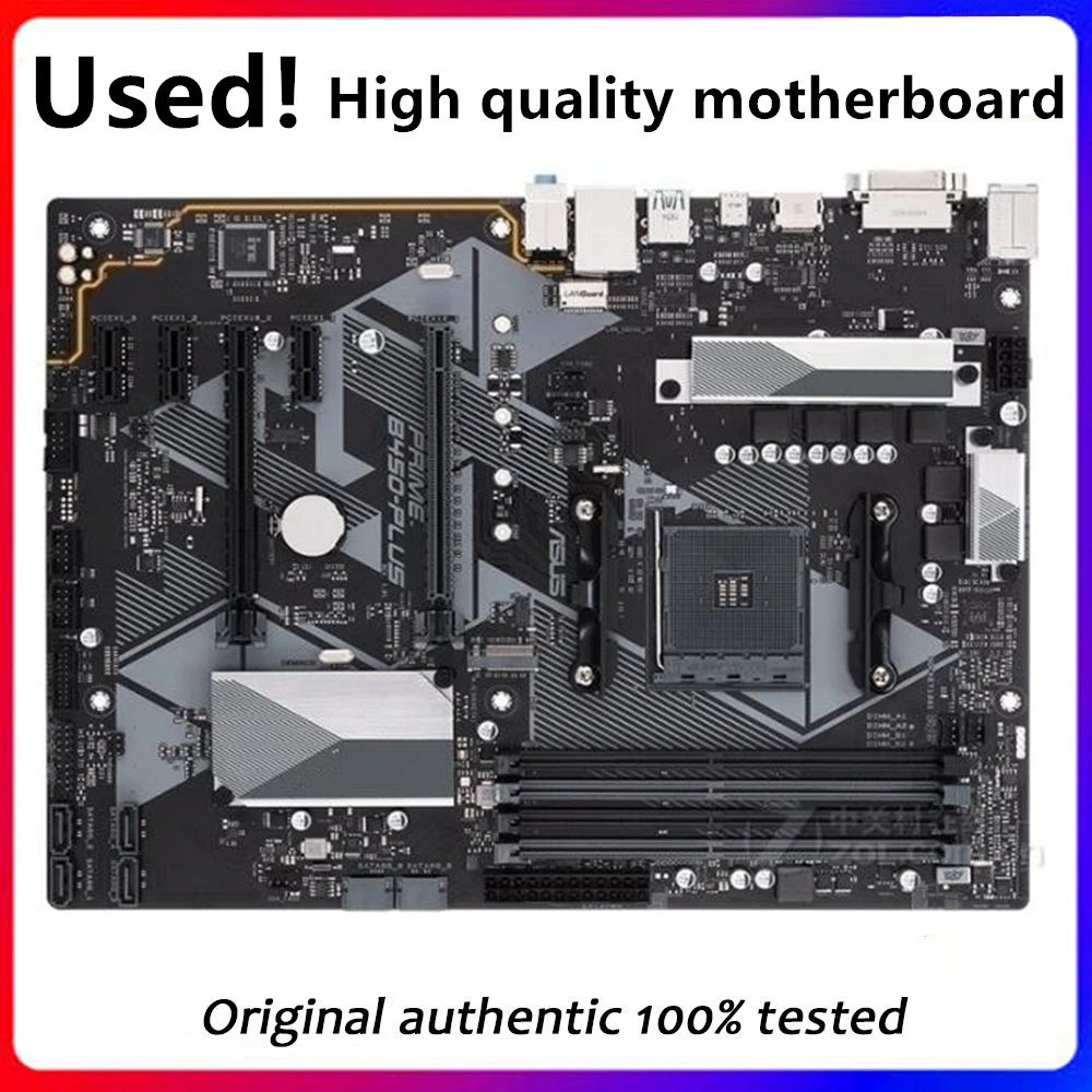 Para ASUS PRIME B450-PLUS placa base Socket AM4 DDR4 para AMD B450 PLUS placa base de escritorio Original placa base usada