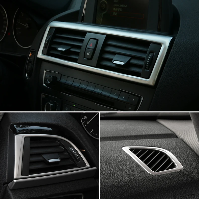 Car styling Dashboard Air Conditioning Vent Outlet Rings frame decorative Cover Sticker trim For BMW 1 2 Series F20 F21 F22 F23