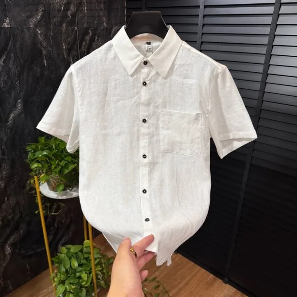 

Summer 2026 Men's Premium Linen ort Sve irt with ket Casual Sle Breathable Lightweight f Sve Luxury irt