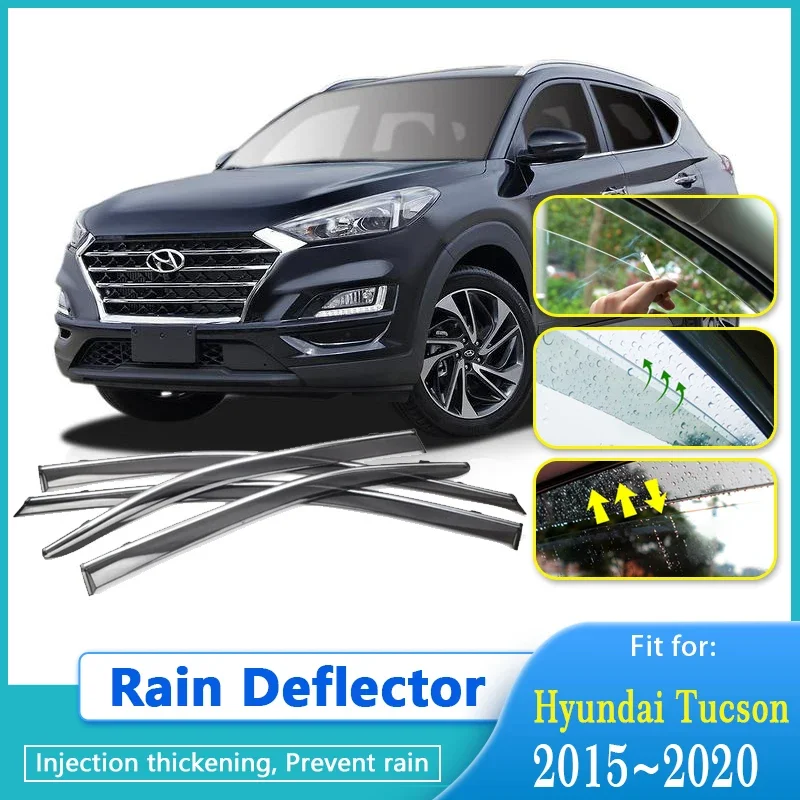 

Window Rain Deflectors For Hyundai Tucson Ix35 TL 2015~2020 Rain Visors Awnings Deflector Guard Shelters Shades Auto Accessories