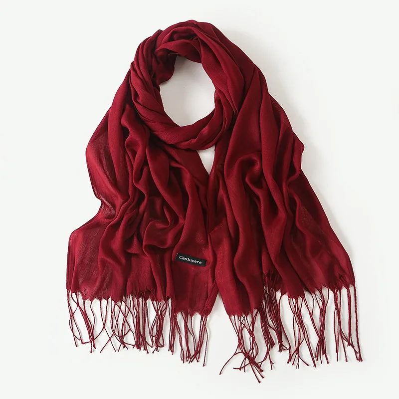 Annual meeting imitation cashmere scarf for women 100g thin solid color gift scarf for men and women autumn and winter warm shaw