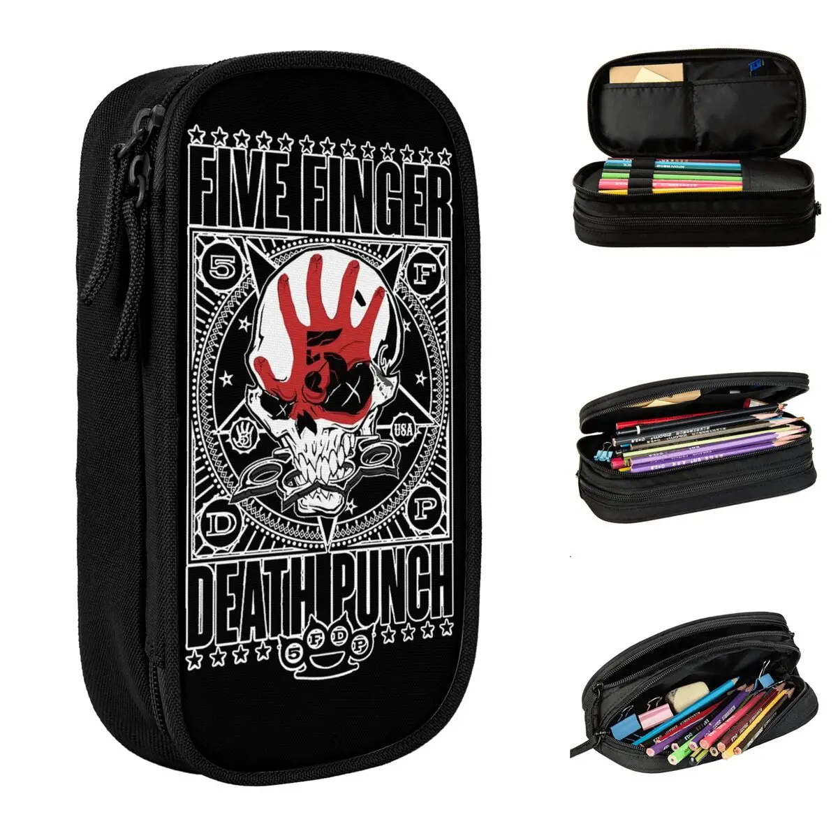 lapis case com zipper para estudantes dedo death punch pen holder estudante bolsas grande capacidade acessorios escolares 5fdp 01