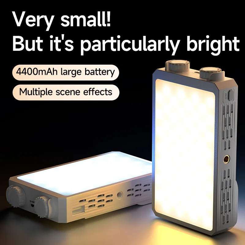 40W LED Camera Light 2800K-9000K RGB Video Light 4400mAh Rechargeable Photography Lighting Portable Light Panel