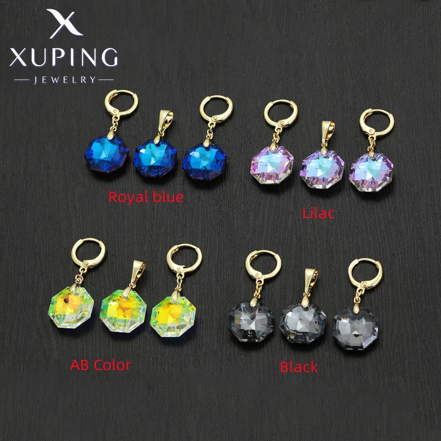 Xuping Vocation Gift Elegant Jewelry Round Crystal Jewelry Set with Necklace and Earring for Women Party Gift A00916102
