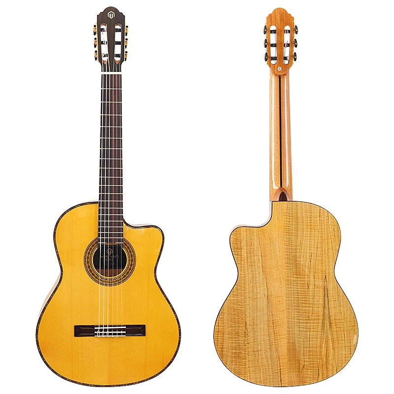 39 Inch Flamenco Classical Guitar 6 String Classl Guitar High Glossy With Bone Nut And Bridge Good Handicraft