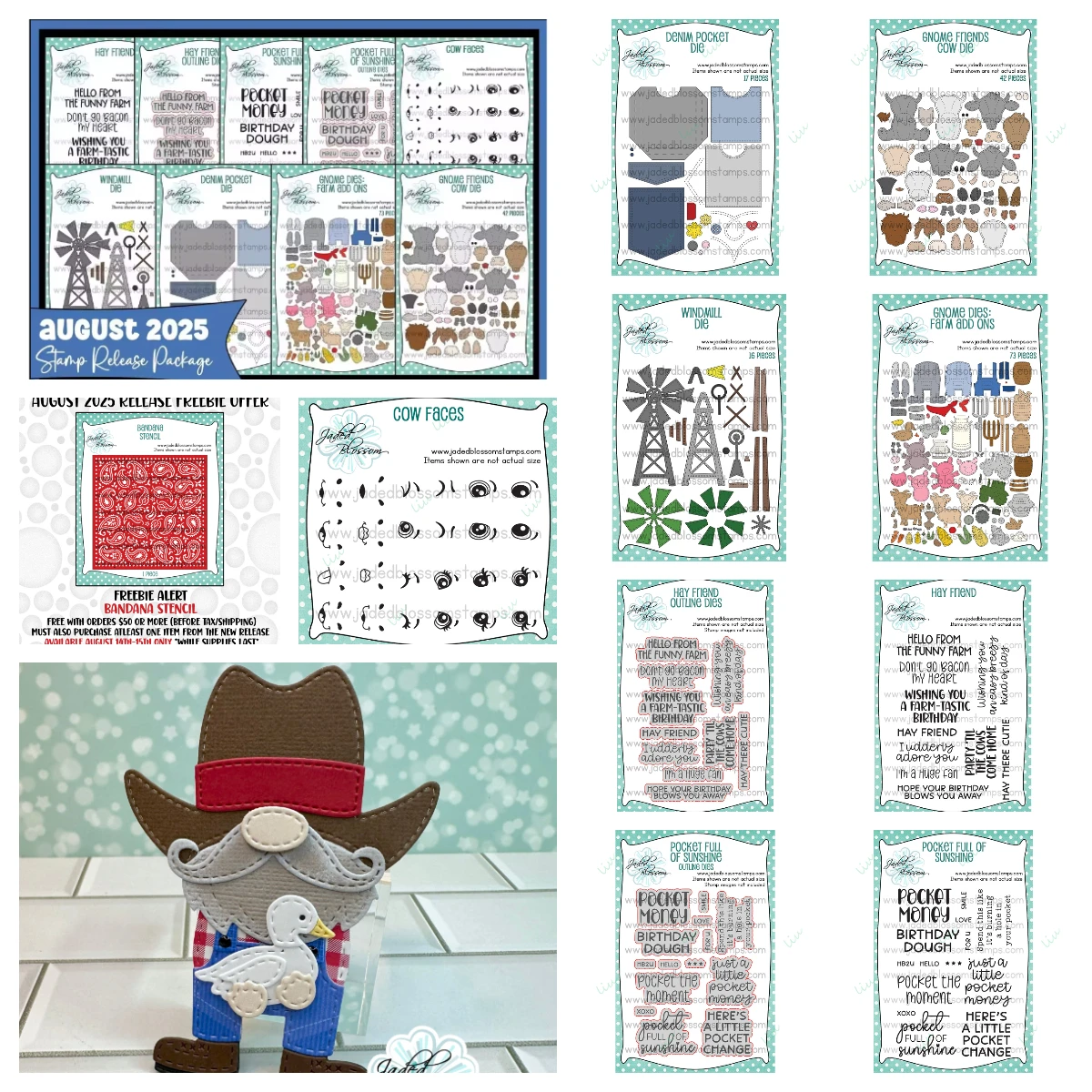 

2025 August New Gnome Dies: Farm Add Ons Cow Metal Cutting Stamps Stencils Scrapbook DIY Christmas Cards Crafts Album Decoration