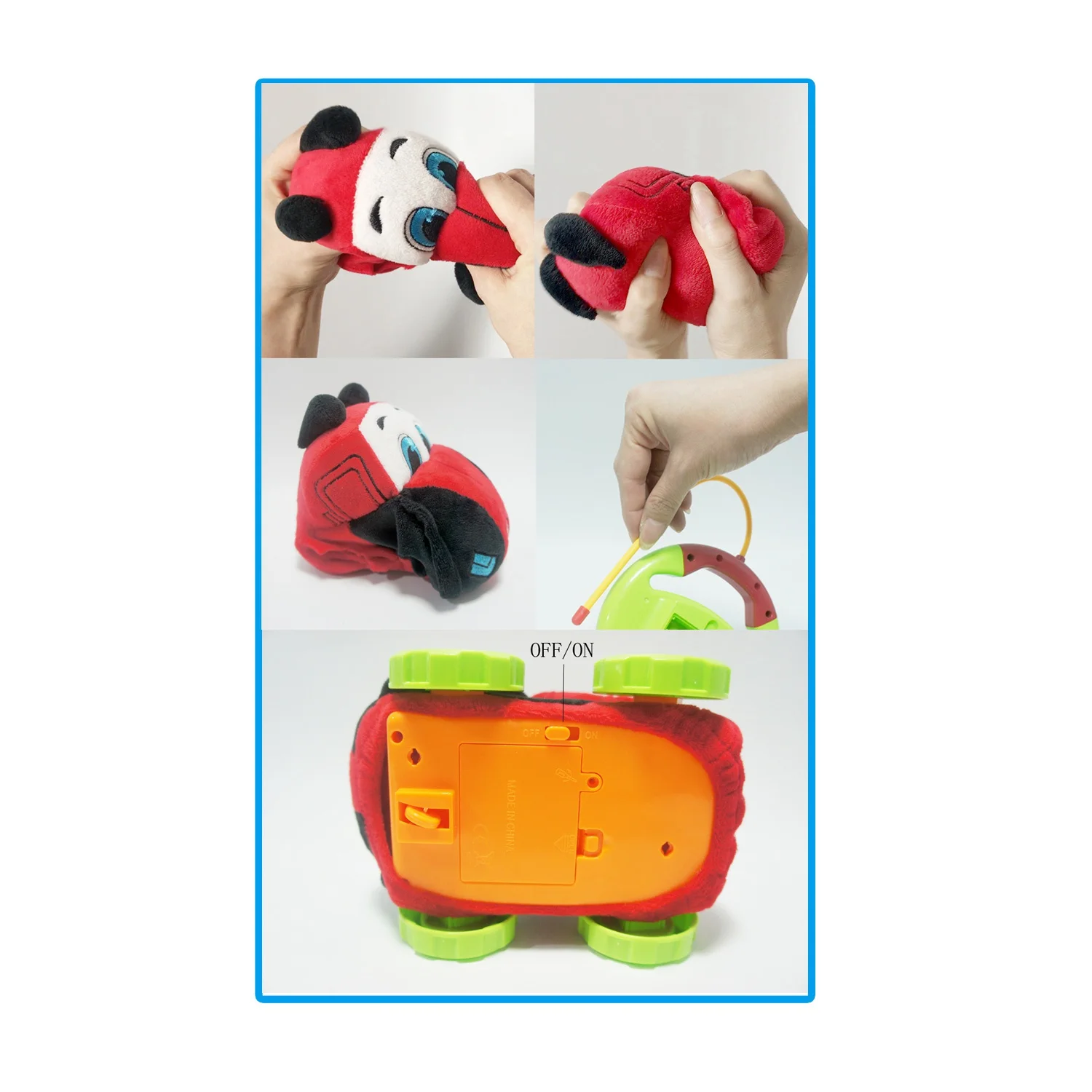 Remote Control Police Car Plush Cartoon Police Car Remote Control Car For Kids And Toddles Red