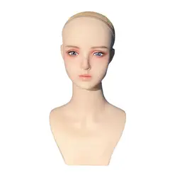 Manikin Wig Display Stand Female Mannequin Head with Shoulder Making Styling Training Head Female Head Rack for Cap Glasses