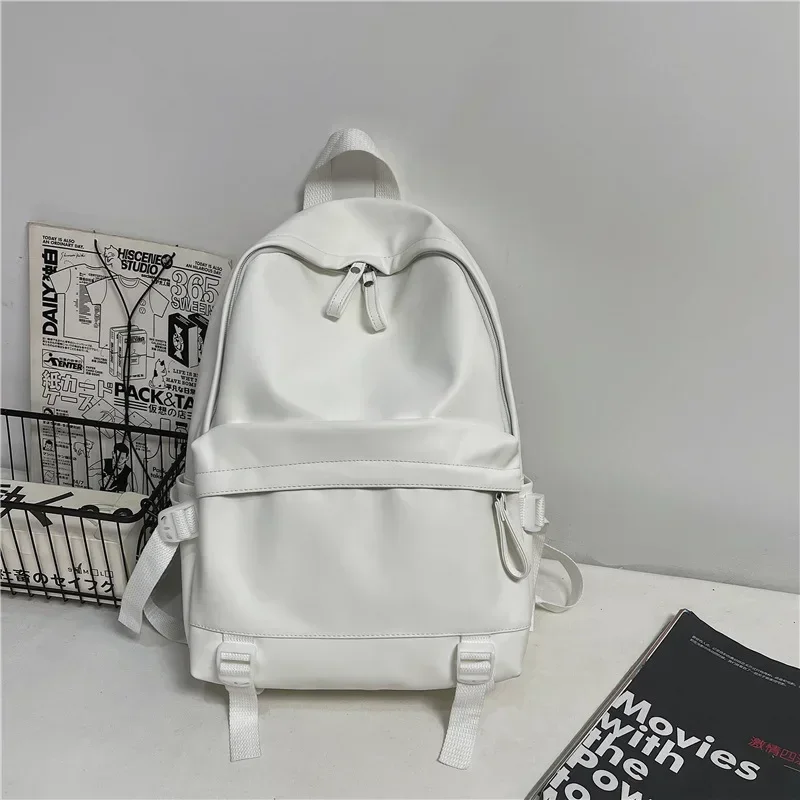 Large Backpack Men PU Leather Rucksack Women Knapsack Travel Backpacks Shoulder School Bags for Teenage Girls Mochila Back Pack